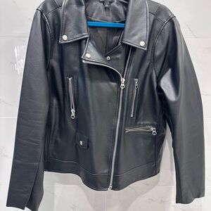 Black PLeather Biker Jacket